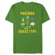 Men's Pokemon Grass Type Group Graphic Tee Kelly Green 3X Large